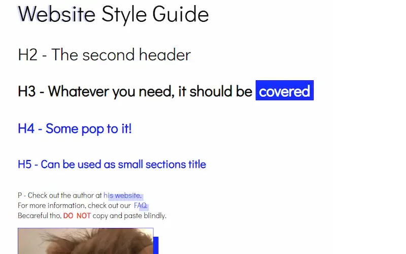 Quick demo website to kick start creating a simple style guide